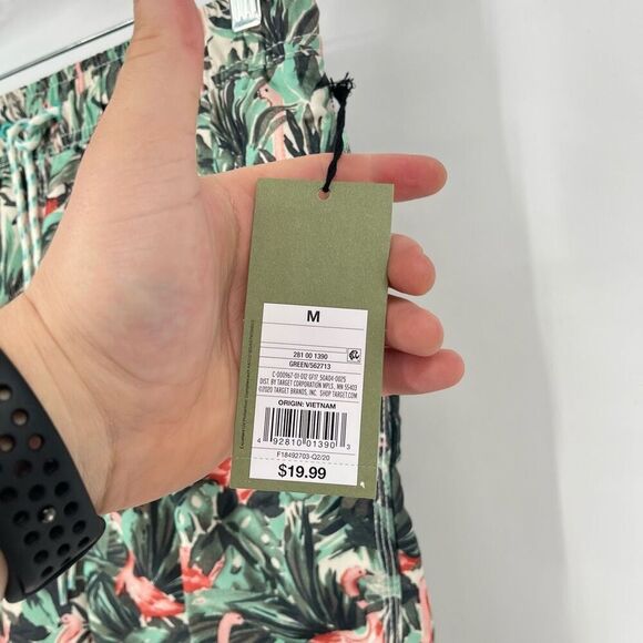 NWT Goodfellow and Co Swim Trunk Tropical Flamingo Print Green Mens Size Medium - Picture 5 of 9